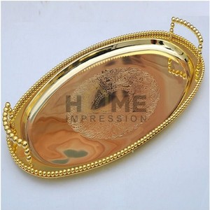 ถาดโลหะรูปทรงแฟนซีเคลือบเงาแบบสุดสร้างสรรค์พร้อมแท่นวางช็อคโกแลตและวันที่เสิร์ฟถาดโลหะแฟนซีราคาถูก - Product Image 3