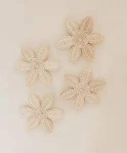 Beautiful handmade rattan wildflower wall decal