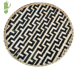 Bandeja de fruta de almacenamiento y servicio clásica redonda de mimbre de bambú hecha a mano ecológica del mejor proveedor para uso en cocina y sala de estar - Product Image 4