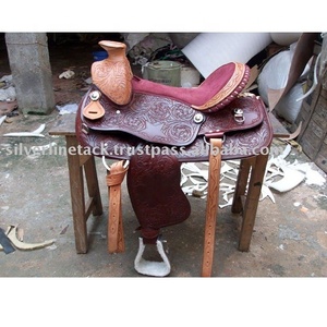 Silla de Montar Occidental - Cuero Genuino con Estructura de Madera y Plástico, Cómoda para Montar a Caballo - Product Image 2