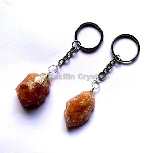 ธรรมชาติพีช Aventurine พวงกุญแจหยาบ - Product Image 1