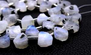 29 pièces pierre de lune arc-en-ciel naturelle non traitée brute bleue pierre précieuse Flashy de qualité supérieure 1 brin faisant des bijoux - Product Image 2