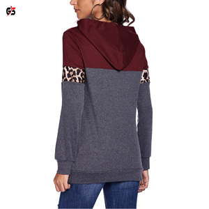 Sweat à capuche décontracté pour femmes, vêtements d'extérieur, mode Patchwork, manches longues, respirant, Logo personnalisé, bon marché, vente en gros, - Product Image 6