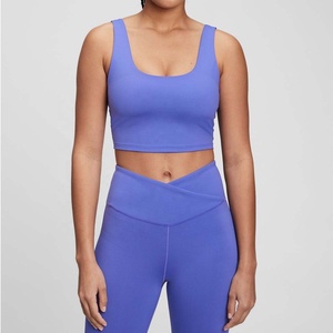 Women's Yoga Workout Outfits 1 Piece Set Mid Waist <b>Running</b> Leggings <b>Padded</b> Sport Bra Sleeveless Crop Tops Spandex/Polyester - Product Image 4