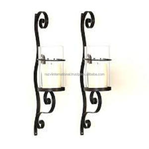 Applique murale en métal de style Ins fait à la main, support de photophore décoratif avec design floral pour les décorations de Pâques - Product Image 4