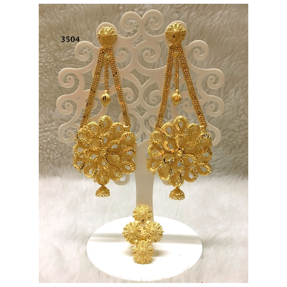 Gold Plated African Jewellery Design Earring Set for Wedding Parties and Engagements Gift Idea by ANSHUL AGRAWAL