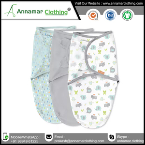 Indian Factory Supply Top Quality Organic Cotton Material Infant Newborn Adjustable Swaddle Wrap - Product Image 6
