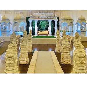 Grand Wedding White Theme Manavarai Stage Traditional Roman Style Manavarai Stage Decor Asian Luxury Wedding Manvarai Stage - Product Image 1