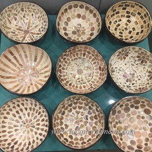 Cuenco de cáscara de coco de Vietnam con perla madre - Product Image 3