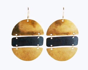 Pendientes y pulsera martillados de Metal de latón antiguo y plata de cobre a la última moda elegante 2025 para ropa de fiesta - Product Image 5