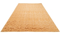Tapis moderne en boucle de soie et laine jacquard brodé fait main, personnalisé, couleur terre cuite, écologique, résistant aux taches et antidérapant
