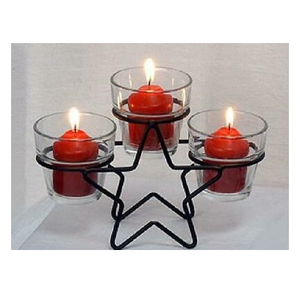 BLACK <b>STAR</b> TEA LIGHT <b>CANDLE</b> <b>HOLDER</b> Handmade Elegant Home Decor Custom Finish Brassworld India - Product Image 1