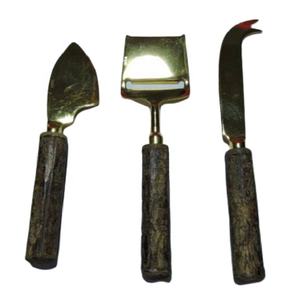 ชุดชีส 3 ชิ้น ขายตรงจากโรงงาน ดีไซน์สวยงาม ด้ามจับเรซิ่น ชุบทอง สแตนเลส ชุดชีส ชุดอุปกรณ์รับประทานอาหารที่ไม่เหมือนใคร - Product Image 6