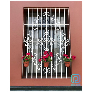 Nhà Sản Xuất Việt Nam Của Epoxy Pained Wrought Sắt Thiết Kế Cửa Sổ Nướng, Khung Cửa Sổ Màu Đen, Sắt Cửa Sổ Nướng Thiết Kế - Product Image 3