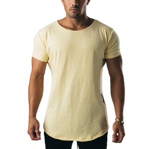Camisetas con dobladillo curvo para hombre, ropa de gimnasio, precio promocional con tu logotipo, venta al por mayor - Product Image 1