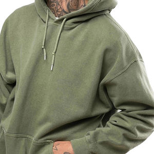 Custom Heavyweight Plus Size Men's Pullover <b>Hoodies</b> Vintage Style Oversized Baggy Hooded Sweatshirt for Winter 2025 - Product Image 3