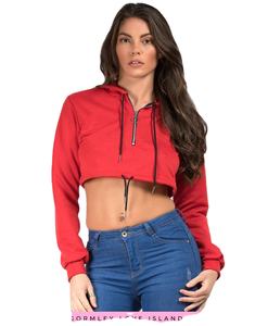 Sudadera corta deportiva con cremallera para mujer, ropa deportiva con capucha corta personalizada para fitness - Product Image 4