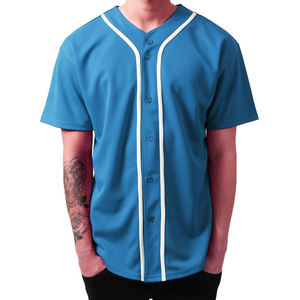 Conjuntos de Jersey de béisbol con botones totalmente personalizados de poliéster 100% de alta calidad, supersuave, cómodo, transpirable, de secado rápido para hombres - Product Image 4