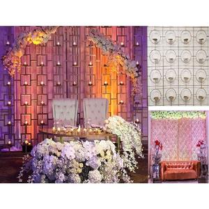 ฉากหลังเทียนสำหรับงานเลี้ยงฉลองงานแต่งงาน ตกแต่งเวทีงานแต่งงานอย่างหรูหรา ผนังเทียนสวยงามสำหรับตกแต่งงานแต่งงาน สหรัฐอเมริกา - Product Image 1