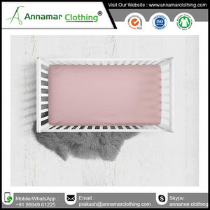 New Arrival Plain Color Cotton Muslin Baby Bedding Crib Fitted <b>Sheet</b> Cot <b>Bed</b> Waterproof Crib <b>Sheet</b> From India - Product Image 2