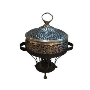 Chauffe-plats pour buffet plaqué or brillant Récipient pour aliments Équipement alimentaire Pot de buffet Plat de service en laiton Récipient en bois - Product Image 2