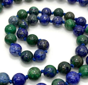 Collier Mala en Azurite Naturelle avec Perles de 8 mm, Pendentif à Thème Bouddhiste, Artisanat de Perles, Bijoux en Pierres Semi-Précieuses - Product Image 5