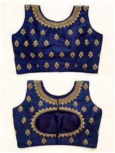 Tela de seda pesada Secuencia de bordado trabajado Sari blusa lehenga blusa - Product Image 5