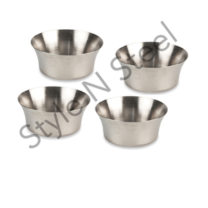 Juego de cuencos de cocina de acero inoxidable pulido de 4 piezas para servir sopa, postre, aperitivos, cuencos para mezclar - Product Image 2