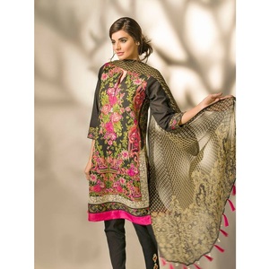 ชุดเดรสปาร์ตี้คอลเลอร์3ชิ้นผ้าคอลลาร์สำหรับสาวสวยปากีสถานปักเพชรฤดูหนาว - Product Image 3