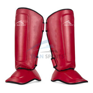 Espinilleras de cuero para hombre de alta calidad, equipo protector de boxeo y lucha para piernas, protectores y calentadores de piernas - Product Image 2
