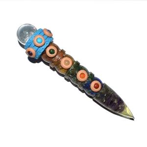 Baguettes de chakra en spirale Orgone Bâton de chakra en gros Bâtons de pierres précieuses de guérison - Product Image 1
