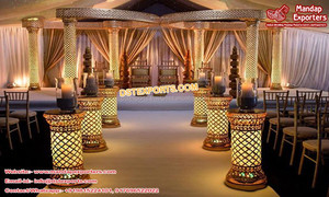 Mandap de Boda con Diseño de Mariposas en Venta, Decoración de Mandap de Boda con Mariposas Elegante, Decoración de Mandap de Boda de Lujo con Mariposas, Chicago - Product Image 6