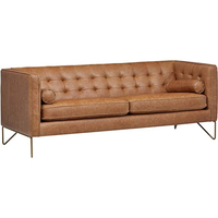Modernes Konvertierbares L-förmiges Chesterfield-Sofa-Set aus Samt - Luxuriöse Polstermöbel aus Echtem Leder für das Wohnzimmer