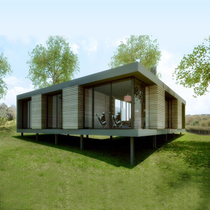 Chine Bungalow moderne préfabriqué <span class=keywords><strong>chalet</strong></span> <span class=keywords><strong>jardin</strong></span> maison grand-mère café plat maisons préfabriquées maison à ossature en acier <span class=keywords><strong>de</strong></span> calibre léger - Product Image 2