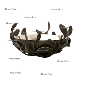 Tazón Decorativo de Acero Inoxidable con Soporte de Hierro, Tazón Redondo de Primera Calidad para Servir Frutos Secos en India - Product Image 2