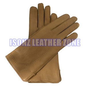 Gants d'hiver en peau de mouton pour femme, longueur poignet, motif serpent en daim, doublure velours, pour toutes les saisons - Product Image 1