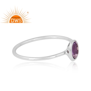 พลอยอเมทิสต์ธรรมชาติแหวน Midi ผู้ผลิตเครื่องประดับปรับ925เงินสเตอร์ลิงผู้หญิงออกแบบแหวน - Product Image 2