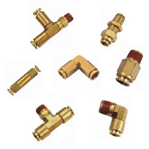 India manufacturer Pneumatic Coupling Fittings Compression Brass Male Tee Brass Tube Fitting Adapter in India