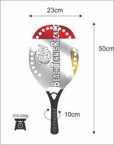 Raquetas de Tenis Playa y Pádel Hechas a Medida con Fibra de Carbono y Vidrio, Peso 310-330g, Longitud 50cm, Logotipos y Combinaciones de Colores - Product Image 4