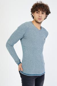 เสื้อสเวตเตอร์แขนยาวสำหรับผู้ชาย,เสื้อสีพื้นแฟชั่นใหม่แบบสั่งทำ - Product Image 3