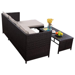 Viet Nam meubles en rotin extérieur 3 pièces ensemble de canapé chaise longue rembourrée Patio meubles de jardin ensembles de jardin de haute qualité - Product Image 4