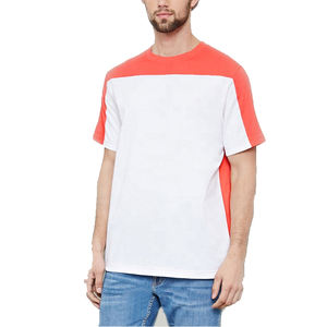 T-shirt de pull à col en O de conception personnalisée professionnelle pour hommes de grande taille de couleur blanche et rouge avec logo personnalisé - Product Image 1