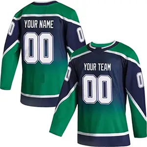 2024 Green Custom Eishockey Trikot für Männer Frauen Jugend Authentic Stitched Name & Numbers Entwerfen Sie Ihre eigenen