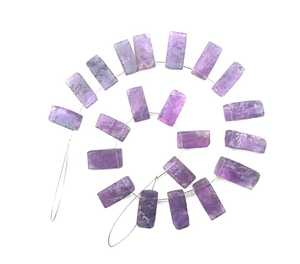 Pierre précieuse d'améthyste bleue naturelle non traitée coupe à la main forme rectangulaire rugueuse de qualité supérieure en gros février pierre de naissance bijoux bruts - Product Image 1