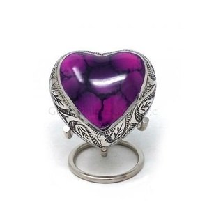 Urnas de cremación de recuerdos pequeños en forma de corazón metálico de alta calidad más vendidas para cenizas humanas/suministros funerarios - Product Image 3