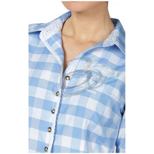 Mens Traditional Bavarian Trachten Checked Shirt Cotton Plaid <b>Long</b> <b>Sleeve</b> Oktoberfest Shirt - Product Image 4