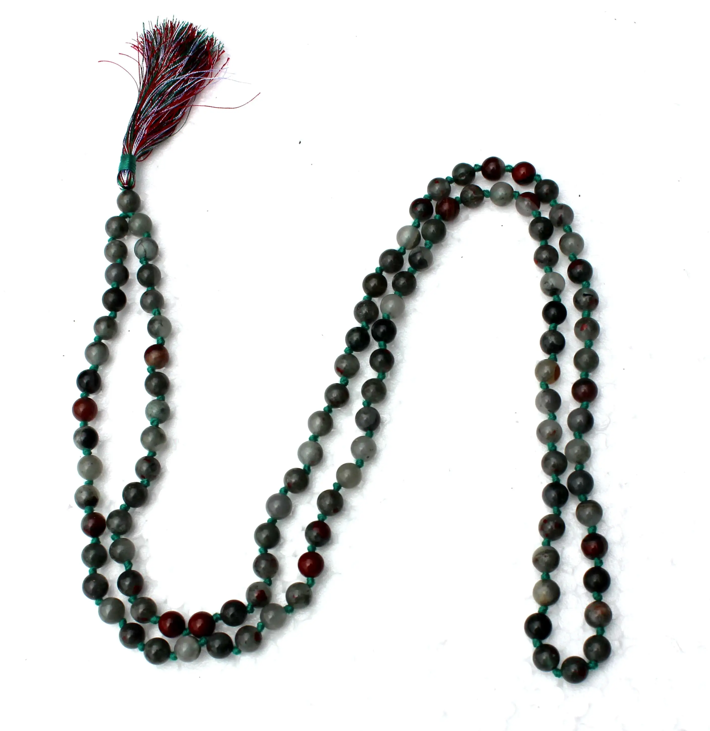 Religieuze Sieraden Uit India Groene Jaspis Gebed Kralen 108 Yoga Mala Ketting Handgemaakte Edelsteen Sieraden Ketting