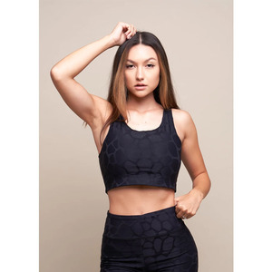 WHOLESALE NEW DESIGNED I AM THANKFUL FOR TODAY BLACK CUT-OUT BACK SPORTS BRA - Product Image 2