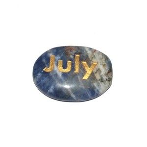 Pierres ovales gravées en Sodalite juillet, pierres de guérison - Product Image 1
