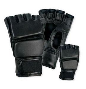 MMA Fighting Gloves PU Leather <b>Black</b> Durable Martial Arts Training Gloves - Product Image 2